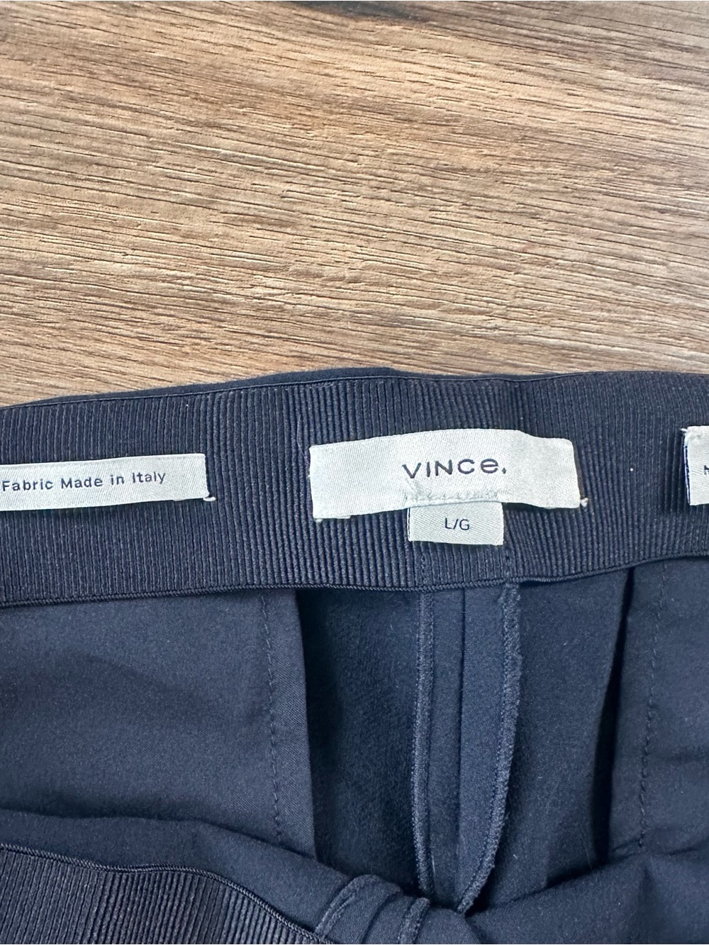 Vince Cropped Flare Dress Pants Womens Large Stretch Navy Blue Side Zip Office - Picture 3 of 11